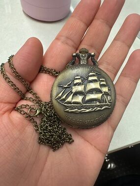 SAILBOAT POCKET WATCH with chain